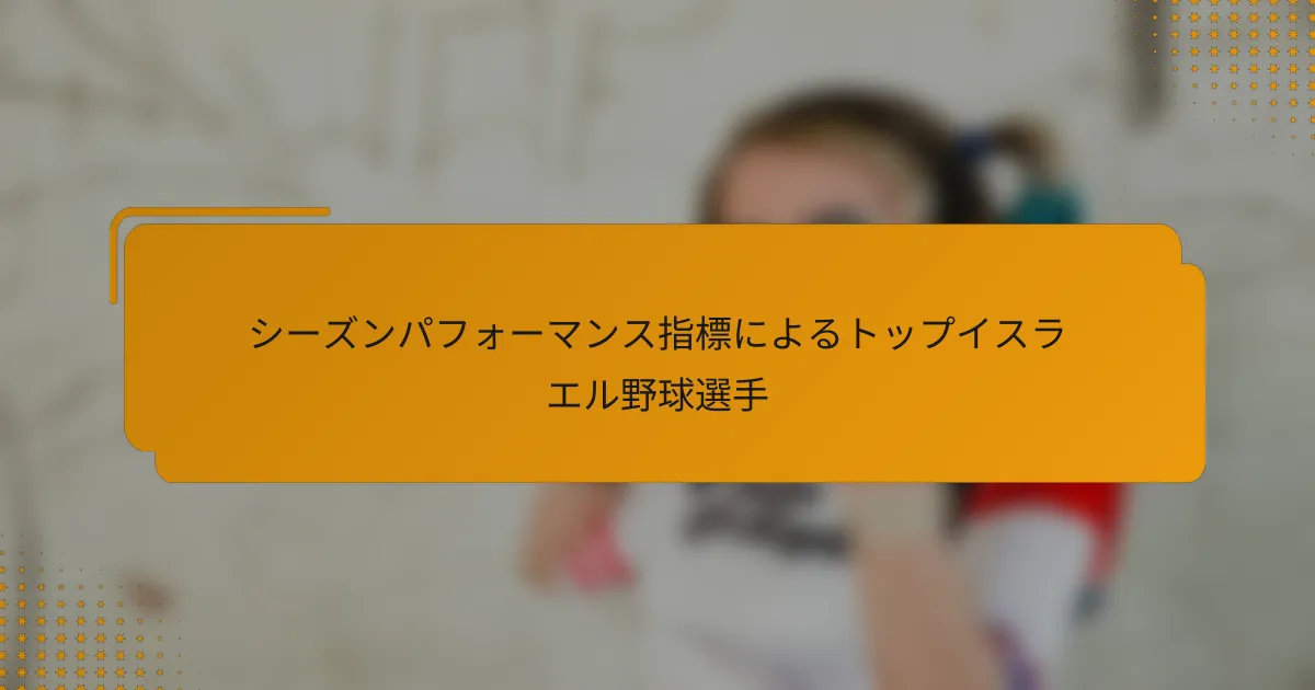 シーズンパフォーマンス指標によるトップイスラエル野球選手