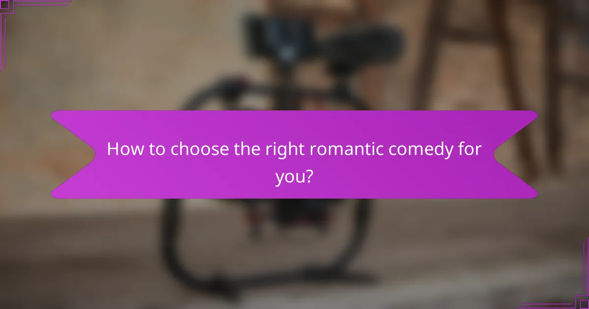 How to choose the right romantic comedy for you?