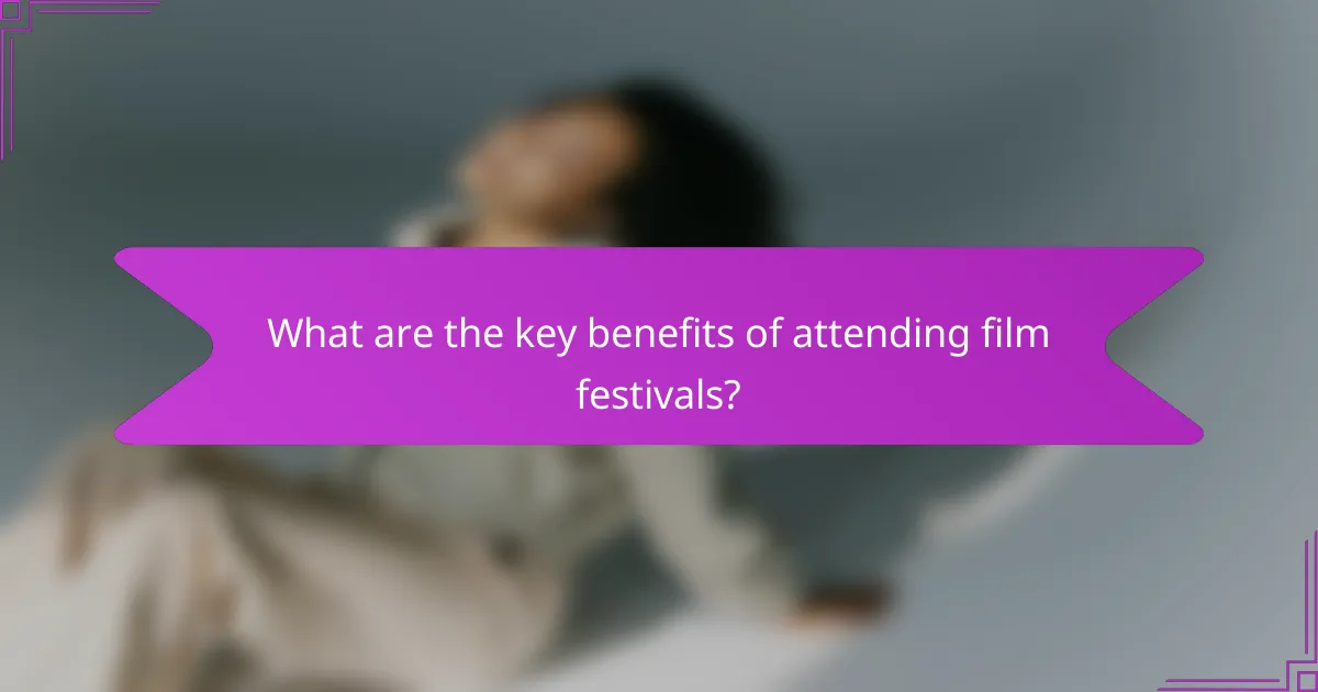 What are the key benefits of attending film festivals?