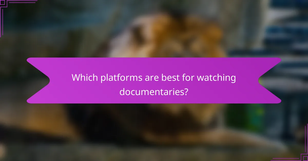 Which platforms are best for watching documentaries?