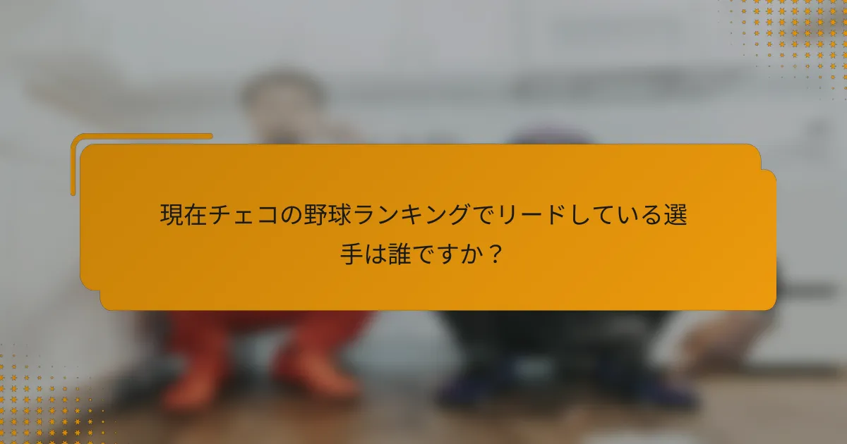 現在チェコの野球ランキングでリードしている選手は誰ですか?